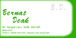 bernat deak business card