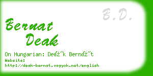 bernat deak business card